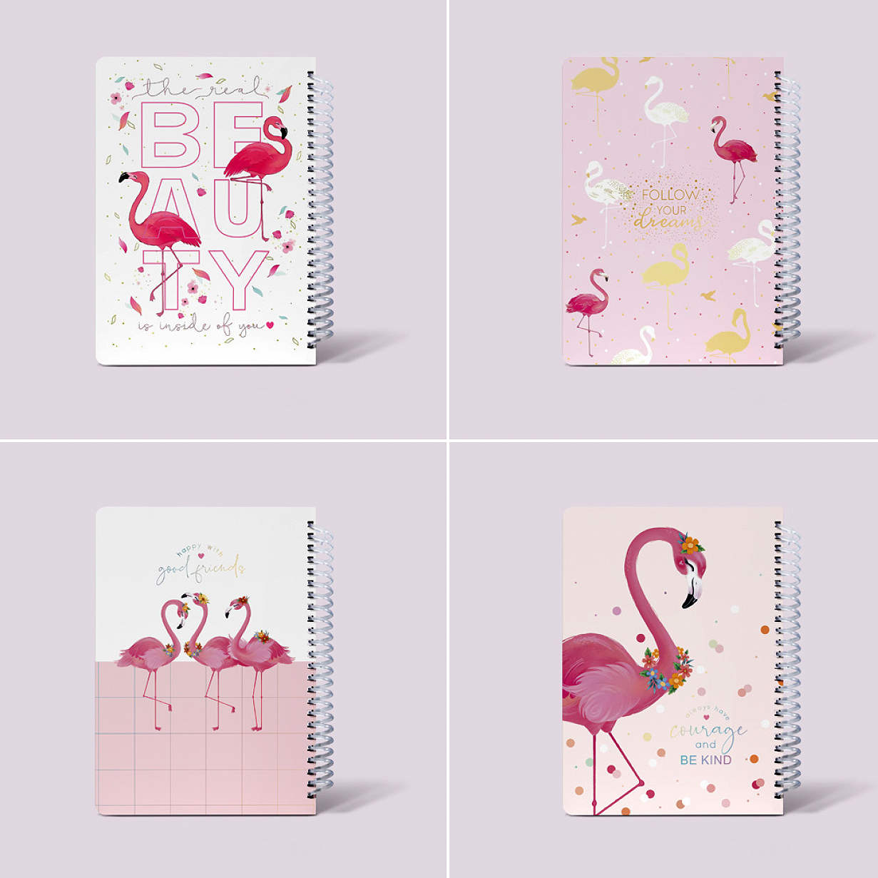 دفتر 100 برگ طرح فلامینگو (برند لانگو)