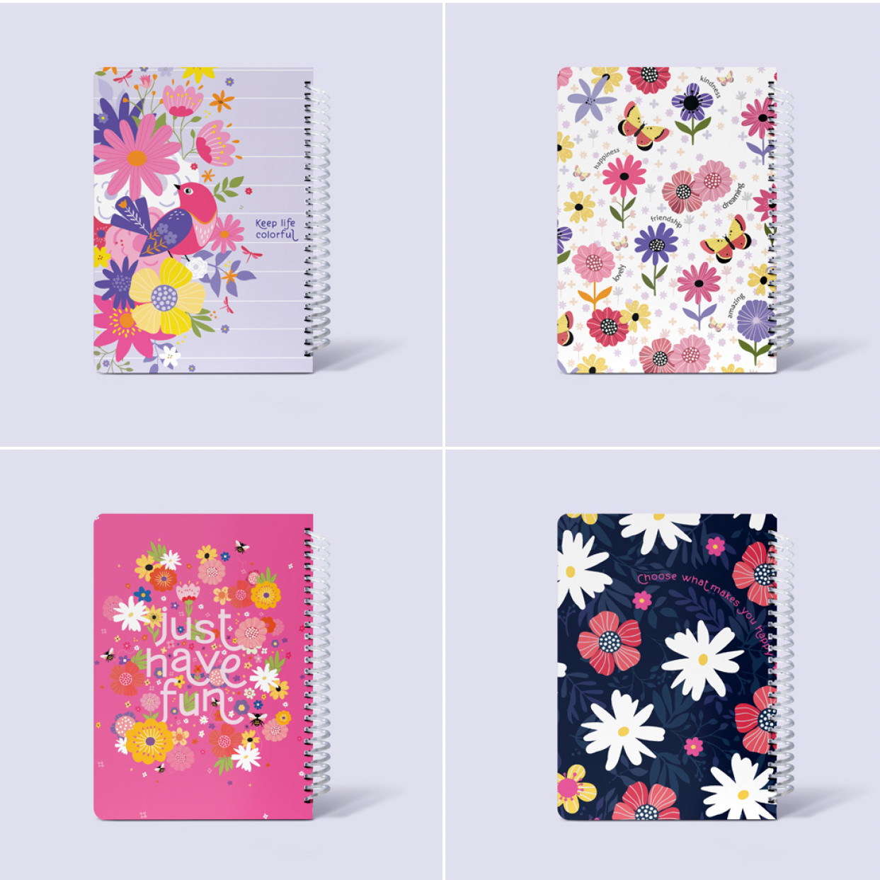 دفتر 100 برگ طرح فلاورز (برند لانگو)