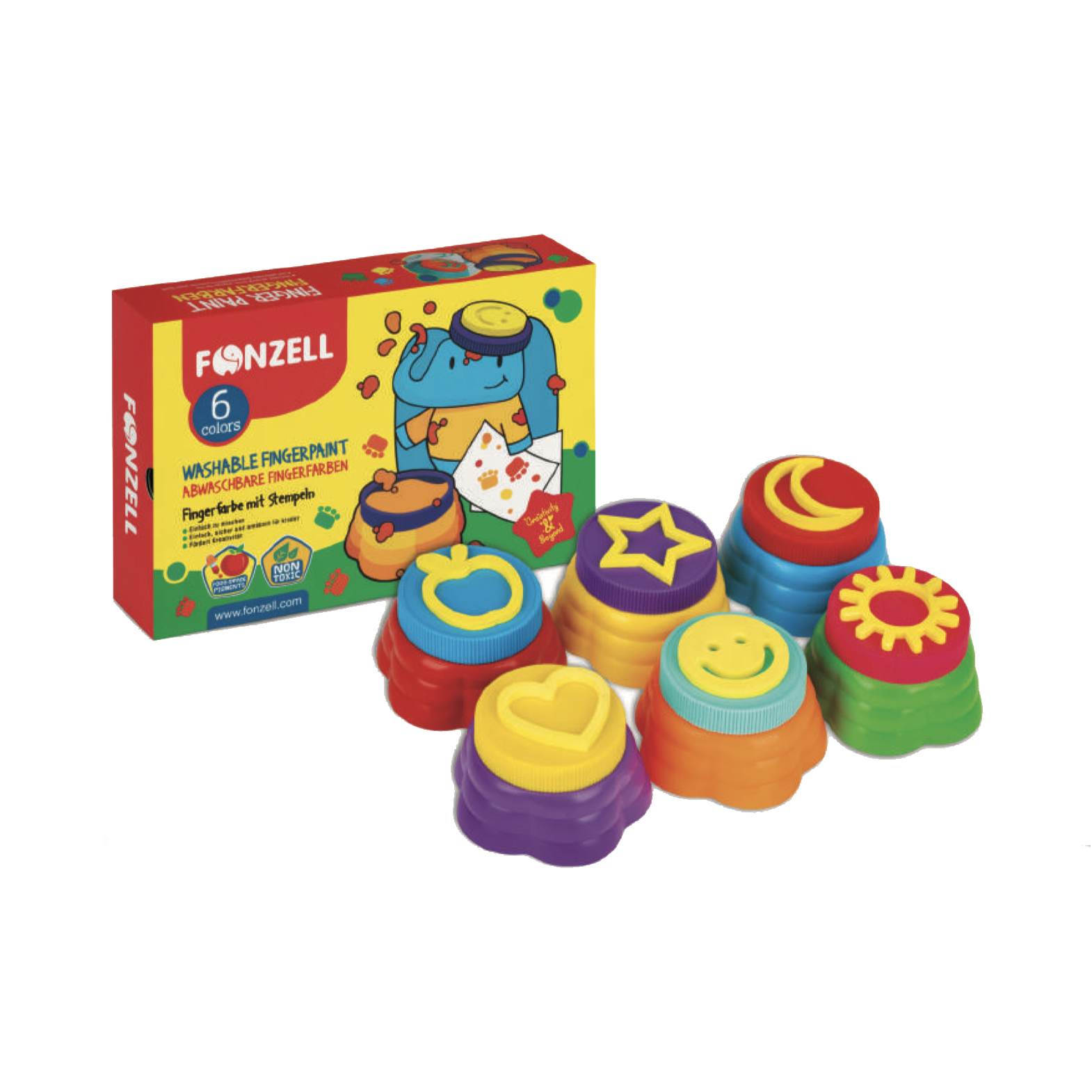 رنگ انگشتی 6 رنگ kids (برند فونزل)