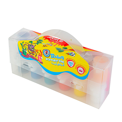 گواش ۱۲ رنگ طلقی پیوسته بزرگ (برند آریا)