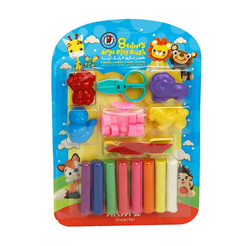 خمیر بازی 8 رنگ وکیومی با ابزار (برند آریا)