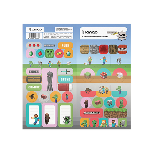 استیکر طرح minecraft، (۵۲ تکه) (برند لانگو)