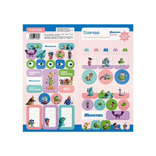 استیکر طرح monsters، (۵۲ تکه) (برند لانگو)