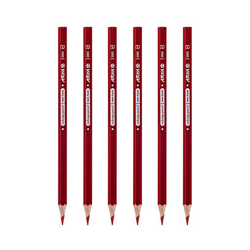 مداد قرمز 6 گوش جعبه مقوایی (برند آریا)