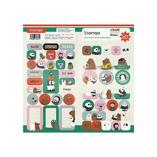 استیکر طرح we bare bears (۵۲ تکه) (برند لانگو)