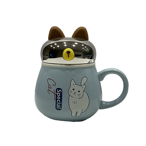 ماگ درب دار طرح گربه