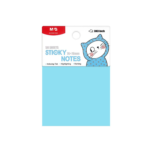 پست ایت 5۰ برگ رنگ آبی، 75 در 75 (برند ام اند جی)