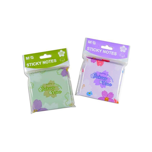 پست ایت ۱۰۰ برگ رنگی 75 در 75 SAKURA TIME (برند ام اند جی)