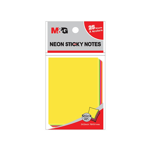 پست ایت نئونی ۱۰۰ برگ، 4 رنگ (برند ام اند جی)