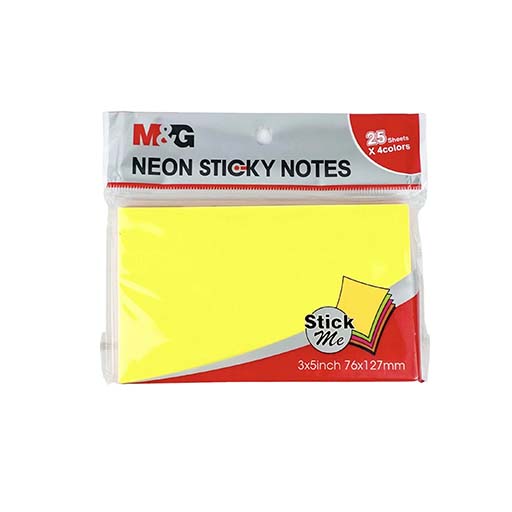 پست ایت ۱۰۰ برگ، 4 رنگ ۷۶ در 12۷ (برند ام اند جی)