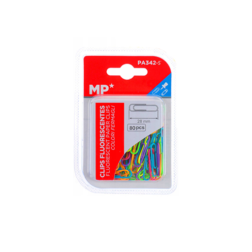 گیره کاغذ رنگی بسته ۸۰ عددی (برند ام پی)