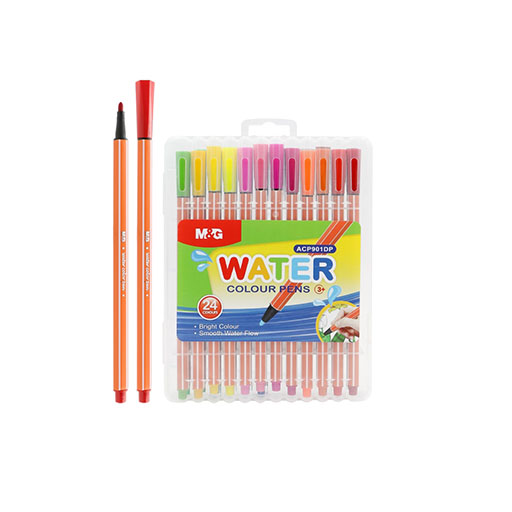 ماژیک آب رنگی 6 وجهی، 24 رنگ (برند ام اند جی)