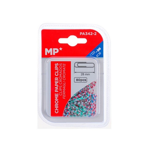 گیره کاغذ ۸ رنگ بسته ۸۰ عددی (برند ام پی)