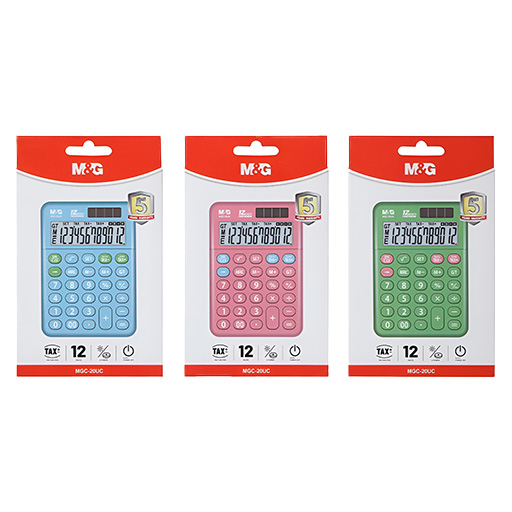 ماشین حساب رومیزی رنگی (برند ام اند جی)