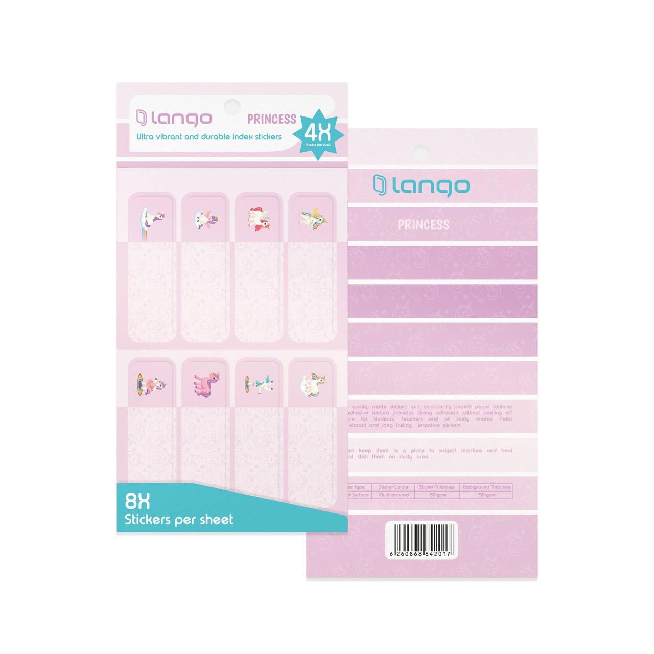 برچسب اسم فانتزی ۴ برگی طرح پرنسس (برند لانگو)