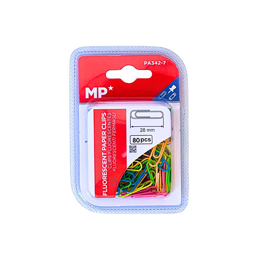 گیره کاغذ رنگی بسته ۸۰ عددی (برند ام پی)