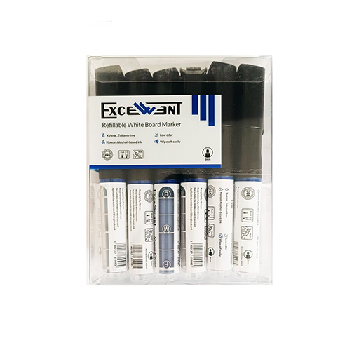 ماژیک وایت برد نوک گرد قابل شارژ، رنگ آبی excellent