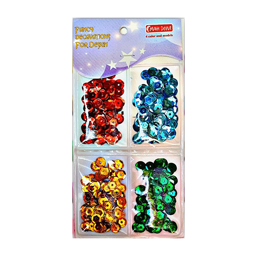 پولک 4 رنگ جعبه طلقی آویزدار