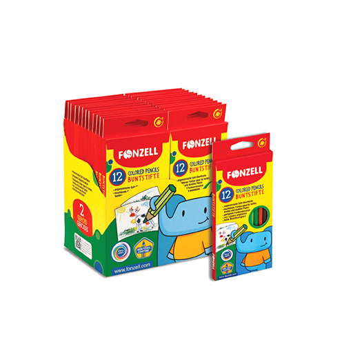 مداد رنگی 12 رنگ مقوایی kids (برند فونزل)