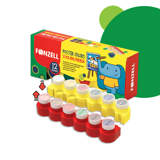 گواش ۱۲ رنگ پازلی kids  (برند فونزل)