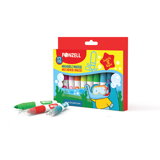 ماژیک 12 رنگ Jumbo Washable Markers (برند فونزل)