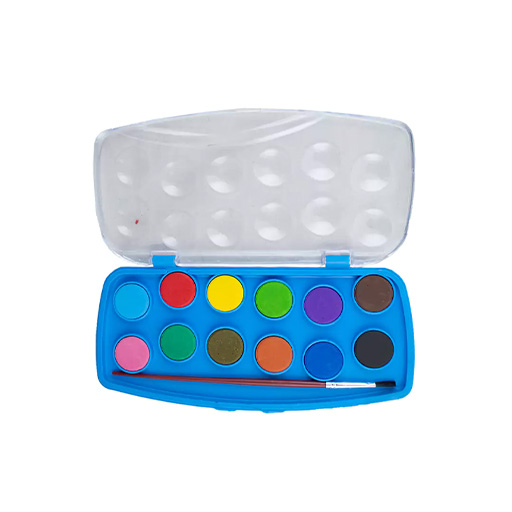 آبرنگ 12 رنگ جعبه طلقی (برند پالمو)-۱.jpg