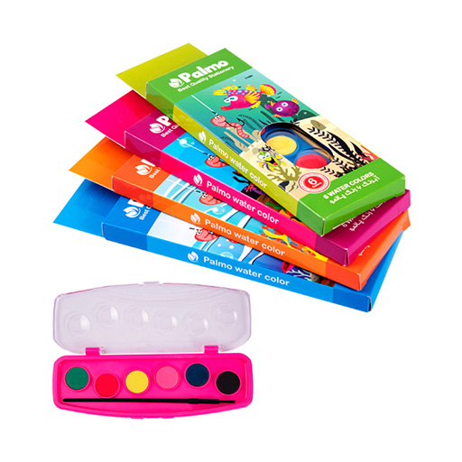 آبرنگ 6 رنگ جعبه طلقی (برند پالمو)-۱.jpg