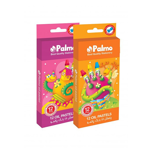 پاستل 12 رنگ جعبه مقوایی (برند پالمو)