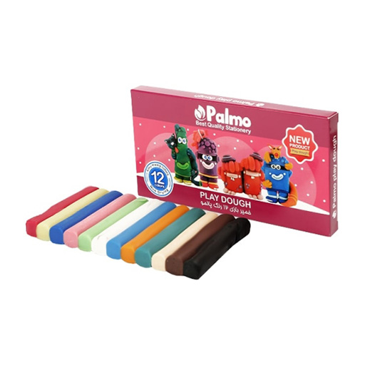 خمیر بازی 12 رنگ جعبه مقوایی (برند پالمو)