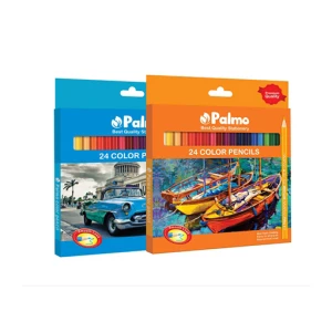 مداد رنگی 24 رنگ جعبه مقوایی (برند پالمو)