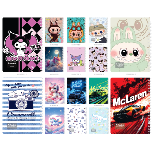 دفتر ۶۰ برگ تک خط سیمی فانتزی (برند مازلاین)