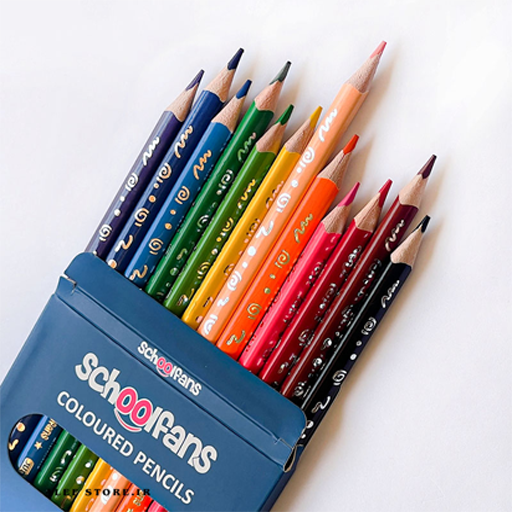 مداد رنگی جامبو سه گوش جعبه مقوایی ۱۲ رنگ (برند اسکول فنز)-۲.png