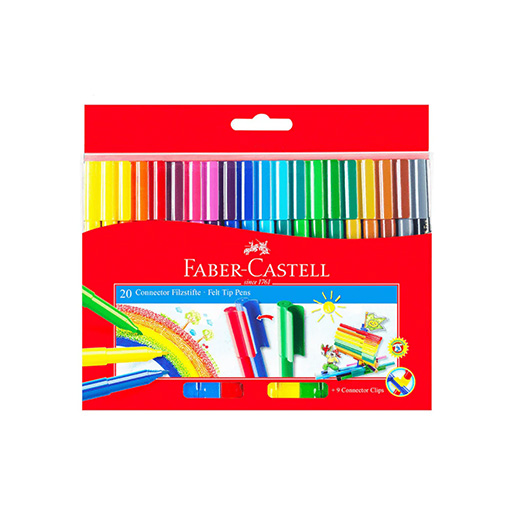 ماژیک نقاشی در چسبان ۲۰ رنگ (برند فابر کاستل)