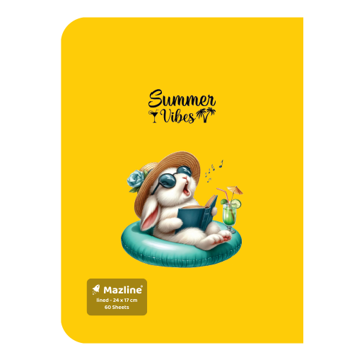 دفتر ۶۰ برگ تک خط چسبی فانتزی (برند مازلاین)-6.png