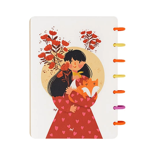 دفتر 100 برگ A5 دکمه ای Girl جلد طلقی (برند آبرنگ)-۲.jpg