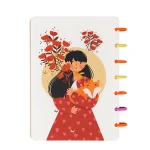 دفتر 100 برگ A5 دکمه ای Girl جلد طلقی (برند آبرنگ)-۲.jpg