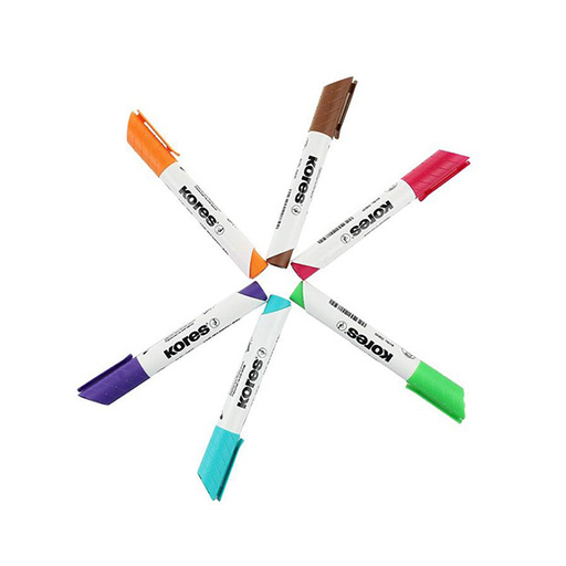 ماژیک وایت برد نوک کج بسته ۶ عددی رنگی (برند کورس)-۲.jpg