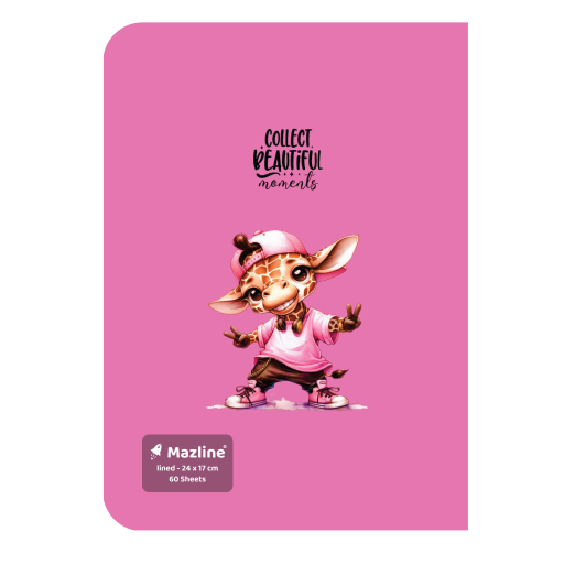 دفتر ۶۰ برگ تک خط چسبی فانتزی (برند مازلاین)-8.png