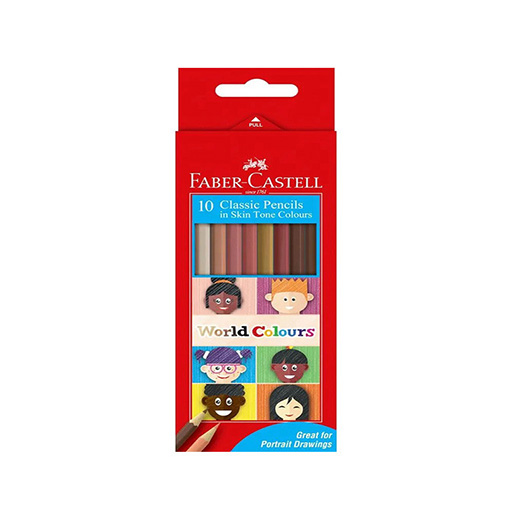 مداد رنگی رنگ پوست مقوایی ۱0 رنگ (برند فابر کاستل)