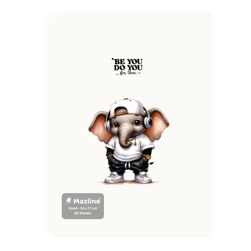 دفتر ۶۰ برگ تک خط چسبی فانتزی (برند مازلاین)-7.png