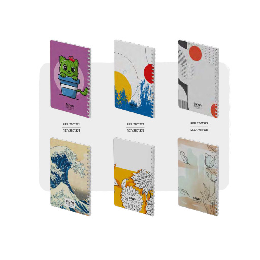 دفتر یادداشت 80 برگ سیمی فانتزی (برند الیپون)-۱.jpg