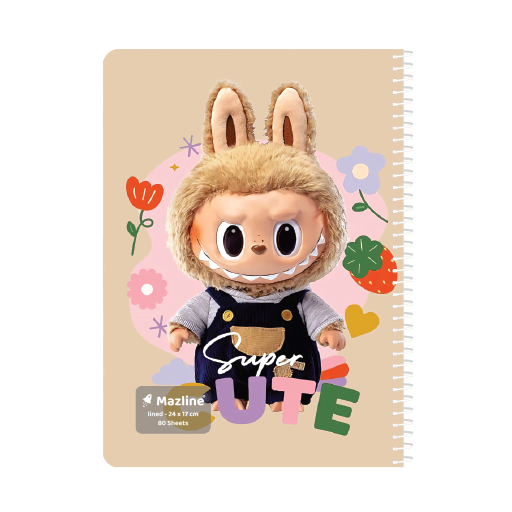 دفتر 80 برگ وزیری تک خط سیمی فانتزی (برند مازلاین)-۱.png