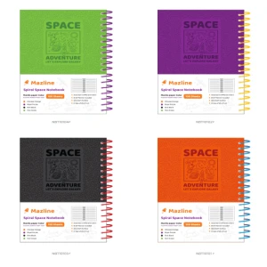 دفتر 100 برگ وزیری اسپیس ترمو سیمی جلد سخت (برند مازلاین)