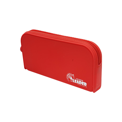 جامدادی مستطیل تک زیپ سیلیکونی (برند لیدر)-قرمز.jpg