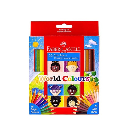 مداد رنگی رنگ پوست مقوایی ۲۲ رنگ (برند فابر کاستل)