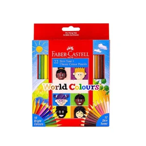 مداد رنگی رنگ پوست مقوایی ۲۲ رنگ (برند فابر کاستل)