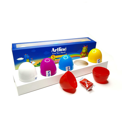 خمیر بازی تخم مرغی همراه با پازل ۵ رنگ (برند آرت لاین)