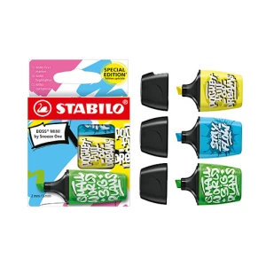 ماژیک علامت گذار باس مینی فسفری اسنوز ۳ رنگ (برند استابیلو)