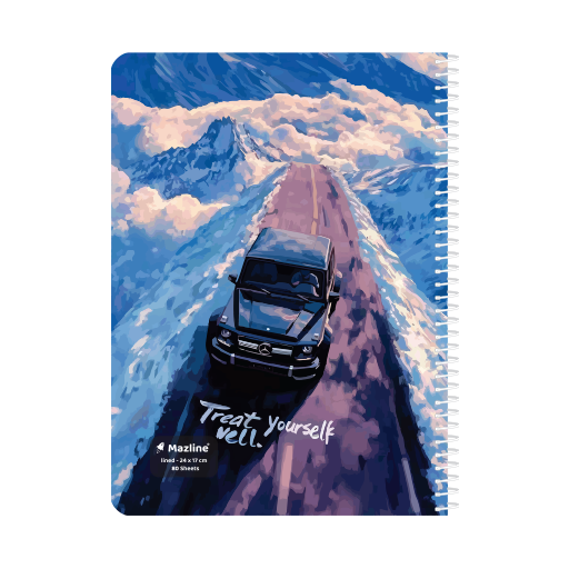 دفتر 80 برگ تک خط سیمی فانتزی (برند مازلاین)-۴.png