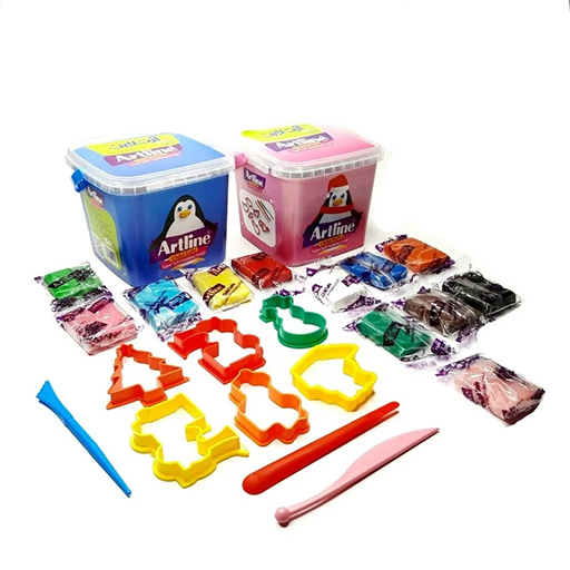  خمیر بازی سطلی ۱۲ رنگ (برند آرت لاین) -۲.jpg